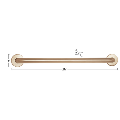 Seachrome Signature Series CuVerro 36" Antimicrobial Copper Alloy 1.5" Bar Diameter Concealed Flange Straight Grab Bar