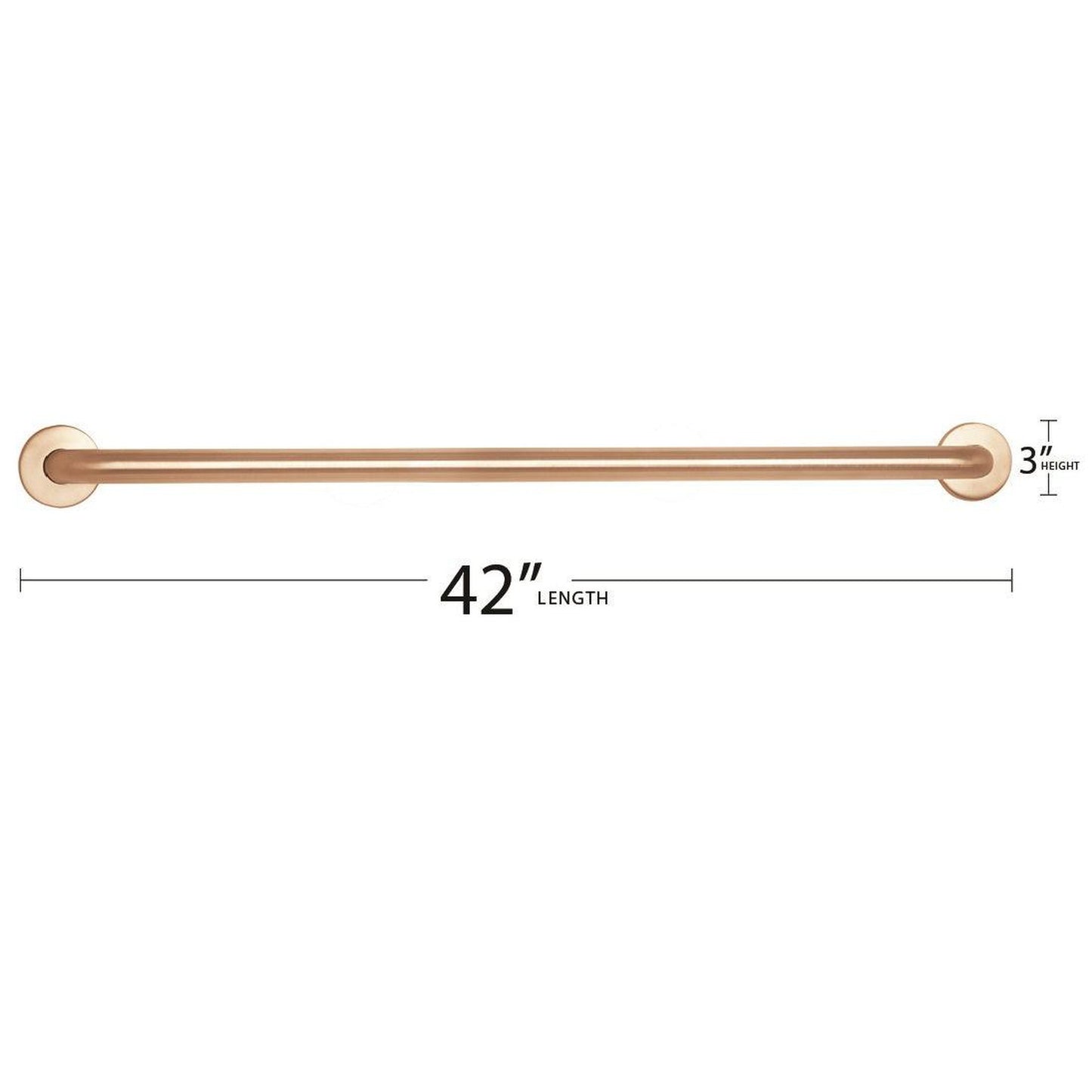 Seachrome Signature Series CuVerro 42" Antimicrobial Copper Alloy 1.5" Bar Diameter Concealed Flange Straight Grab Bar