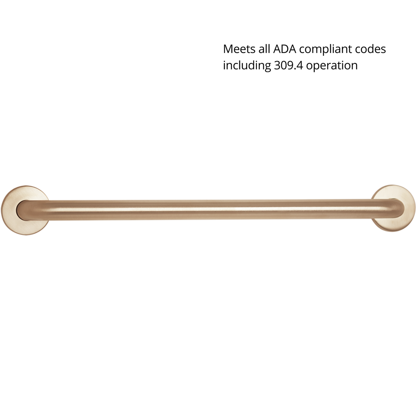 Seachrome Signature Series CuVerro 48" Antimicrobial Copper Alloy 1.5" Bar Diameter Concealed Flange Straight Grab Bar