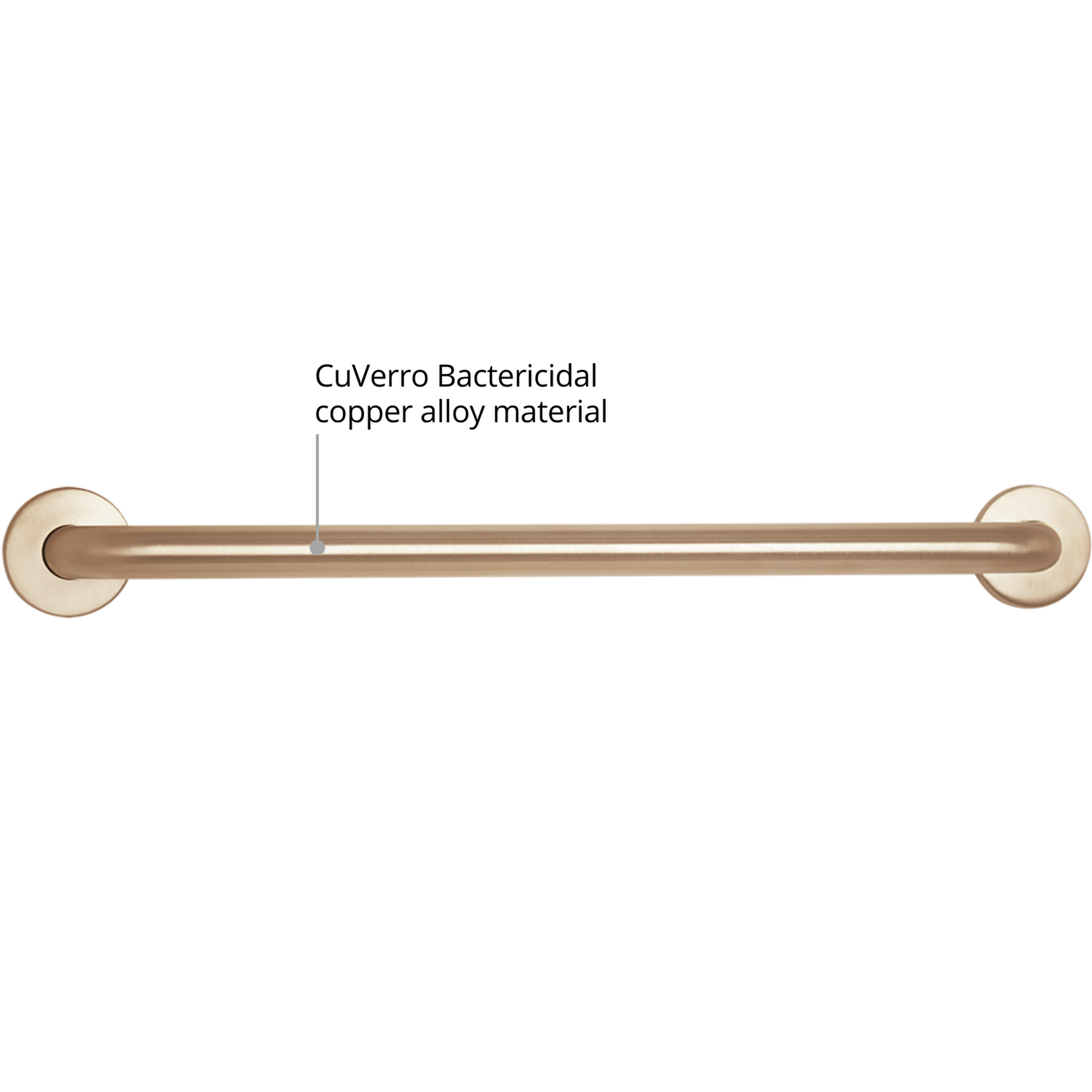 Seachrome Signature Series CuVerro 48" Antimicrobial Copper Alloy 1.5" Bar Diameter Concealed Flange Straight Grab Bar
