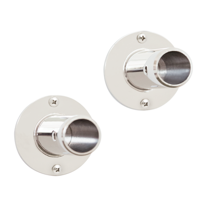Seachrome Signature Series Polished Stainless Steel Straight Post Flange for 1" Shower Rods With Exposed Screws
