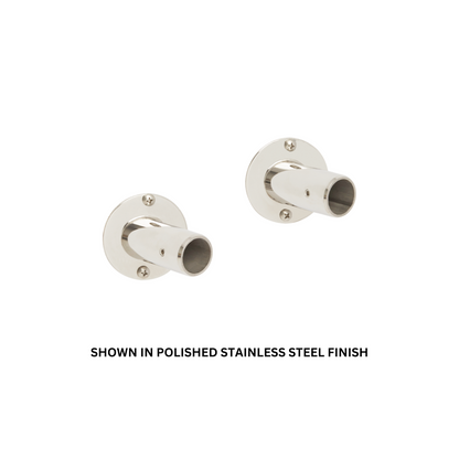 Seachrome Signature Series Satin Stainless Steel 14 Gauge Fixed Flange Set for 1" Curved Shower Rod