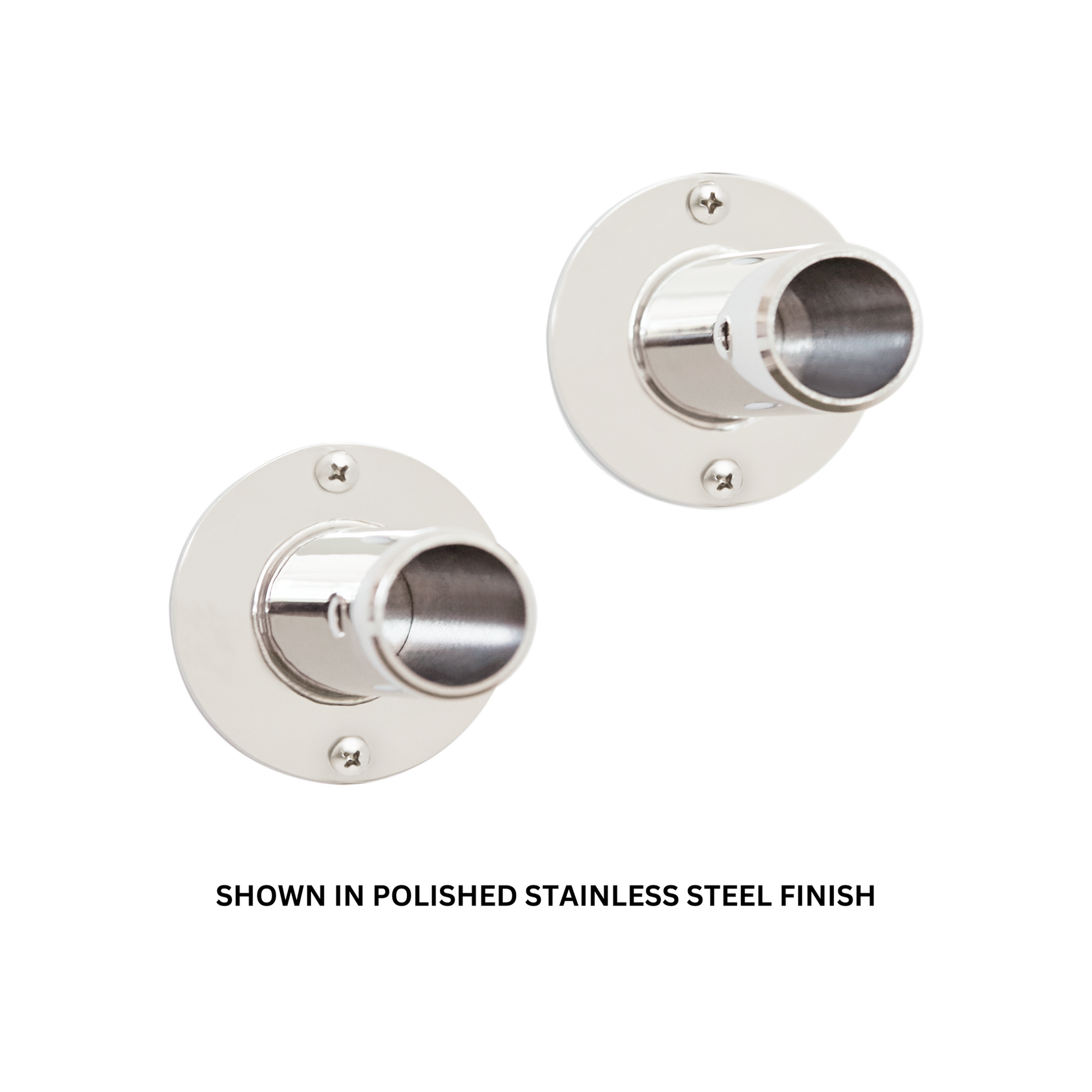 Seachrome Signature Series Satin Stainless Steel Straight Post Flange for 1" Shower Rods With Exposed Screws