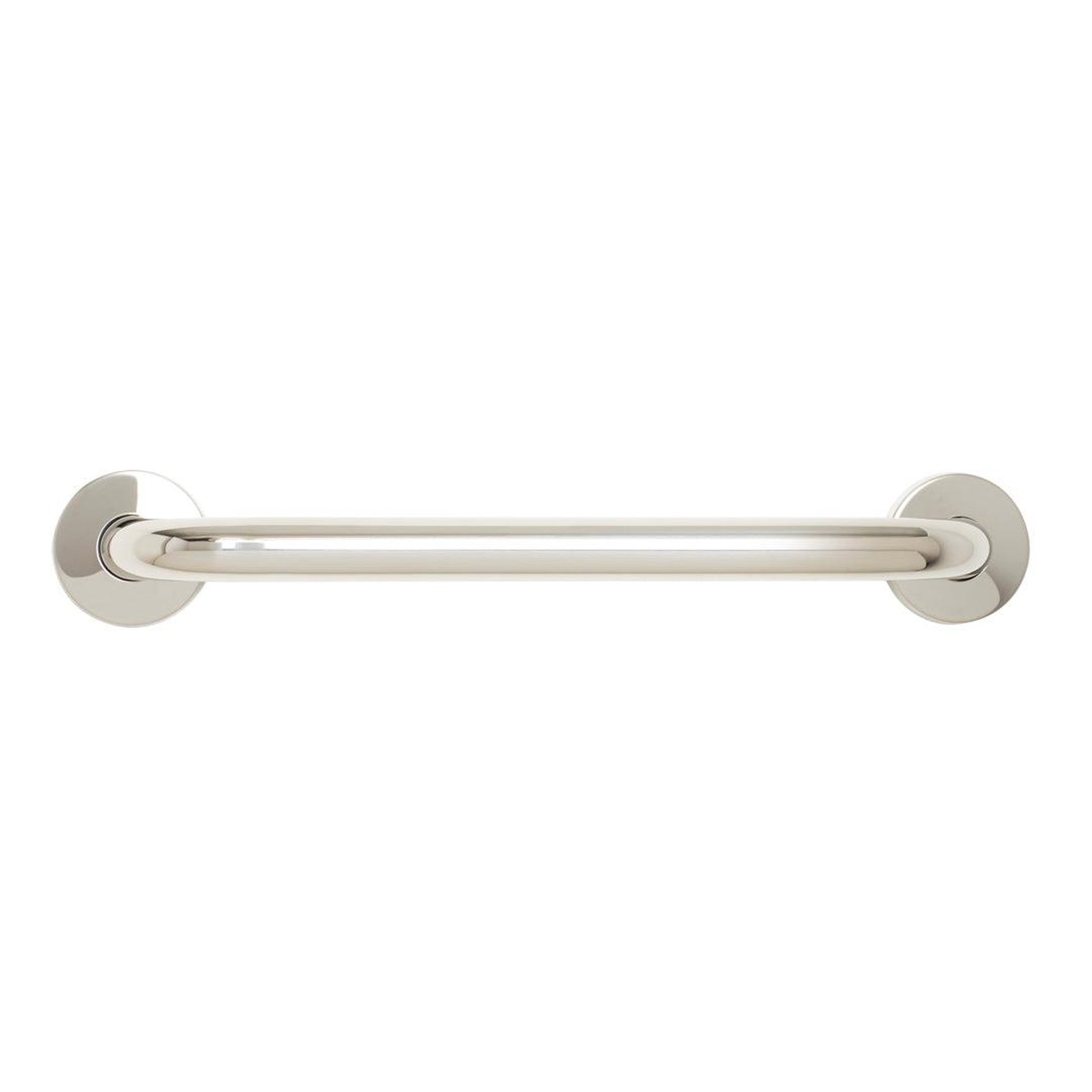 Seachrome Signature Series Value Line 12" Polished Stainless Steel 1.25" Tube Diameter Straight Concealed Flange Grab Bar