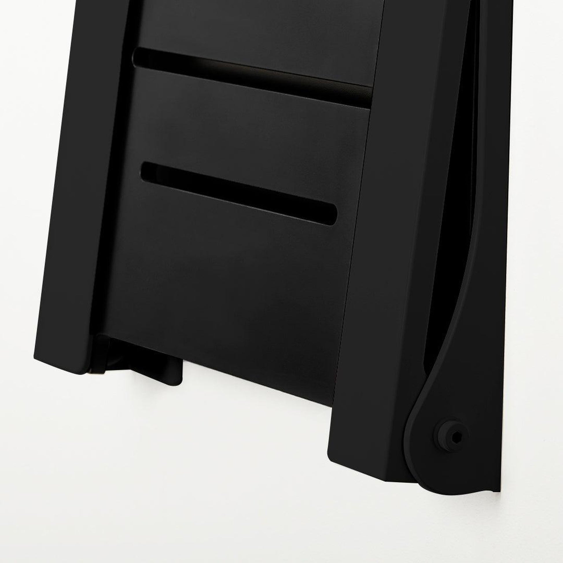 Seachrome Silhouette 19" Phenolic Black Seat Top and Matte Black Frame Wall Mounted High Back Shower Seat