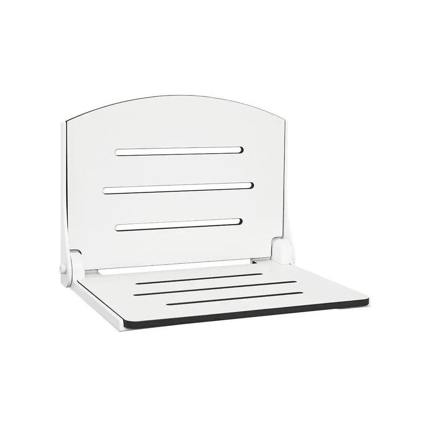 Seachrome Silhouette 19" Phenolic White Seat Top and White Frame Wall Mounted Arch Back Shower Seat