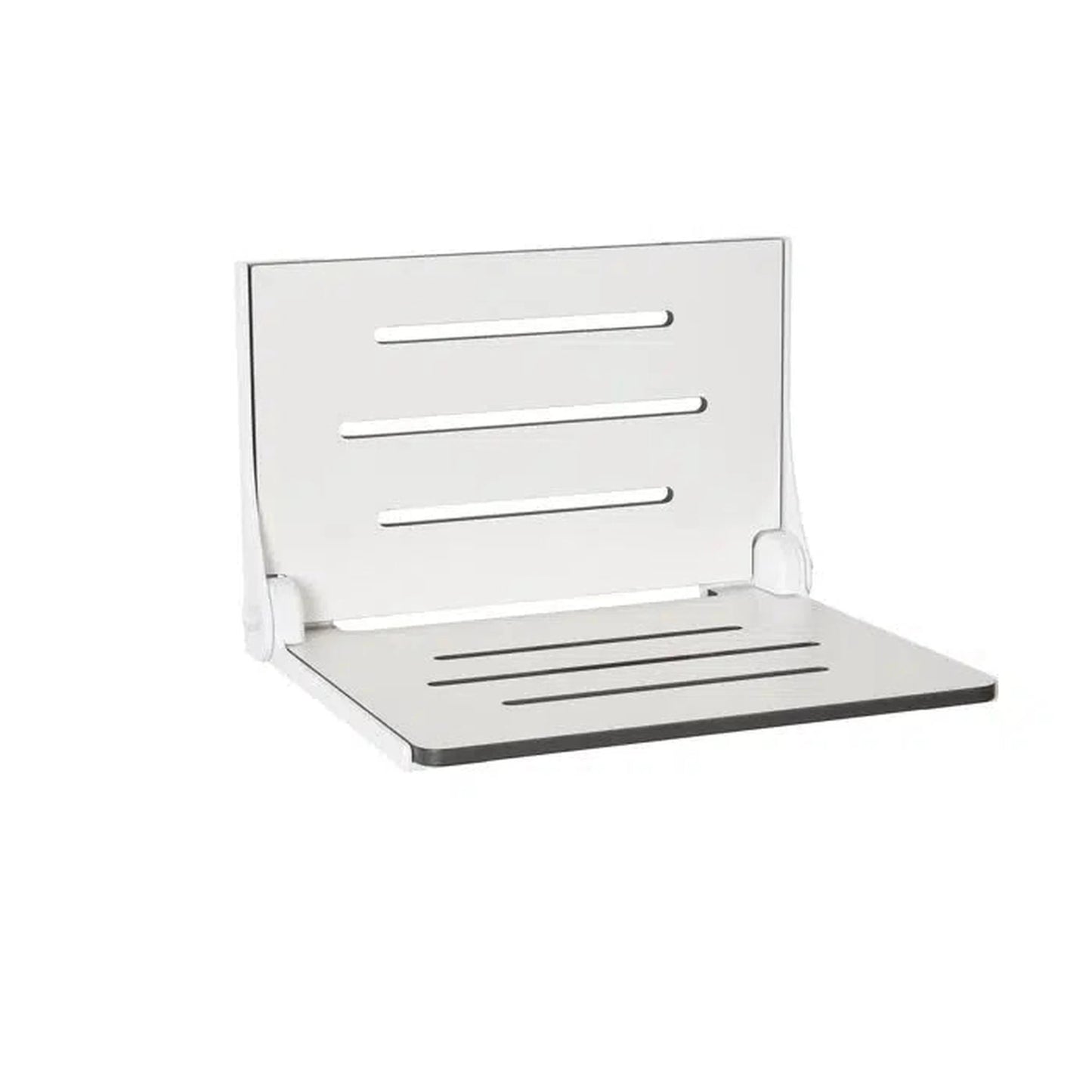 Seachrome Silhouette 19" Phenolic White Seat Top and White Frame Wall Mounted High Back Shower Seat