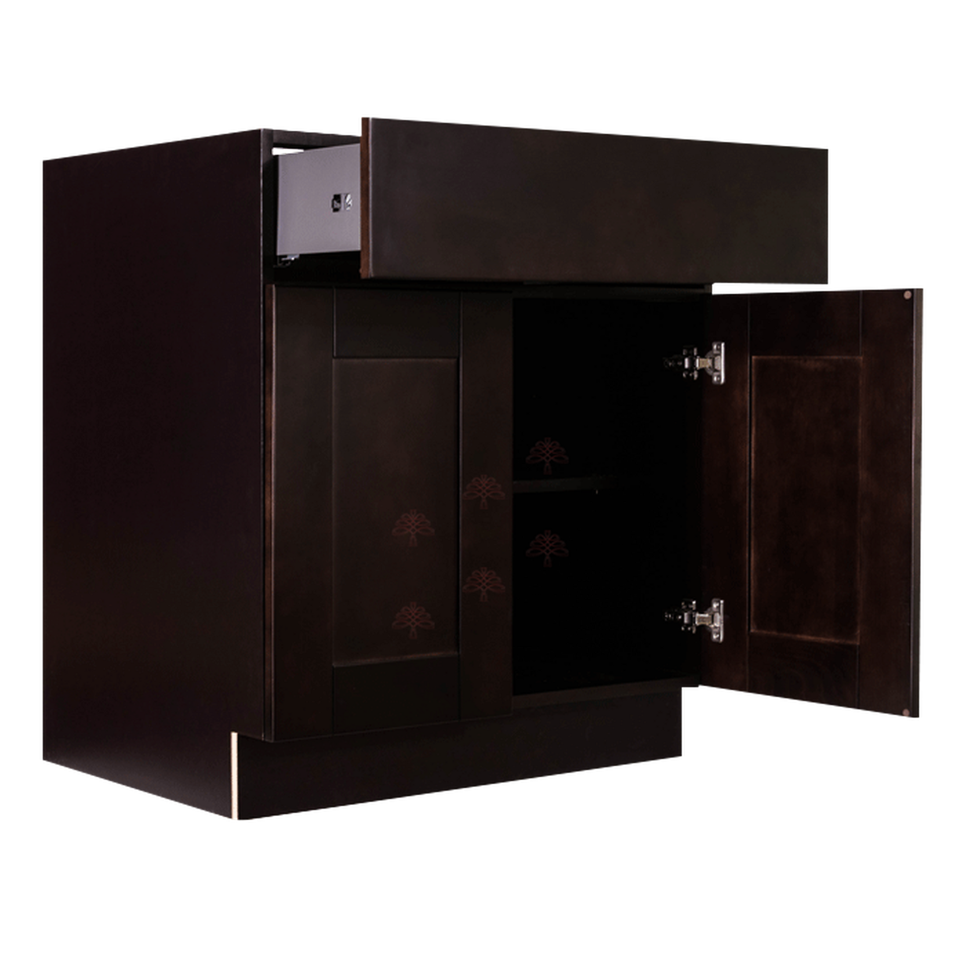 Selected Vendors AE-B33 Anchester 33" x 35" Freestanding Frameless Base Espresso Wood Cabinet