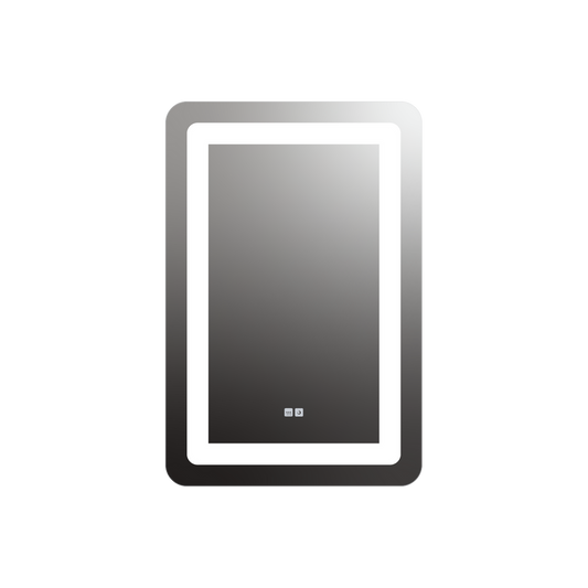 Seura Allegro 24" W x 36" H Touch Control Dimming and Defogger Rounded Rectangle LED Lighted Mirror