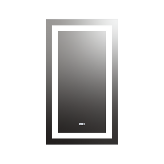 Seura Allegro 24" W x 42" H Touch Control Dimming and Defogger LED Lighted Mirror With Slim Housing