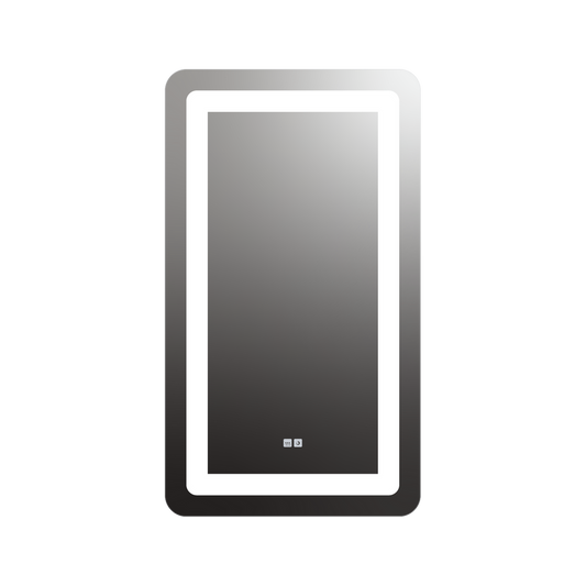 Seura Allegro 24" W x 42" H Touch Control Dimming and Defogger Rounded Rectangle LED Lighted Mirror