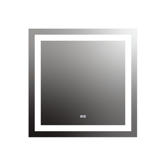 Seura Allegro 36" W x 36" H Touch Control Dimming and Defogger LED Lighted Mirror With Slim Housing