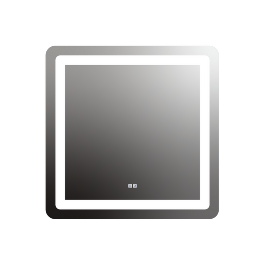 Seura Allegro 36" W x 36" H Touch Control Dimming and Defogger Rounded Rectangle LED Lighted Mirror