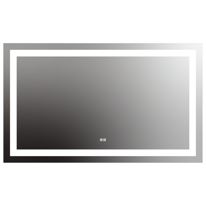 Seura Allegro 60" W x 36" H Touch Control Dimming and Defogger LED Lighted Mirror With Slim Housing