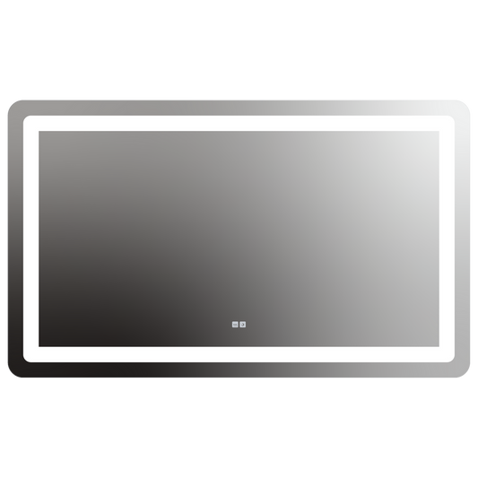 Seura Allegro 60" W x 36" H Touch Control Dimming and Defogger Rounded Rectangle LED Lighted Mirror