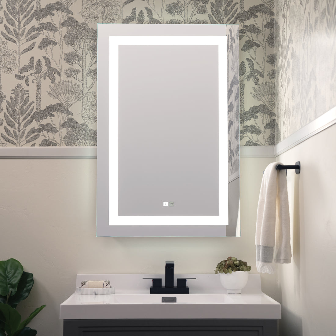 Seura Alto 30" x 36" Wall-Mounted LED Lighted Mirror