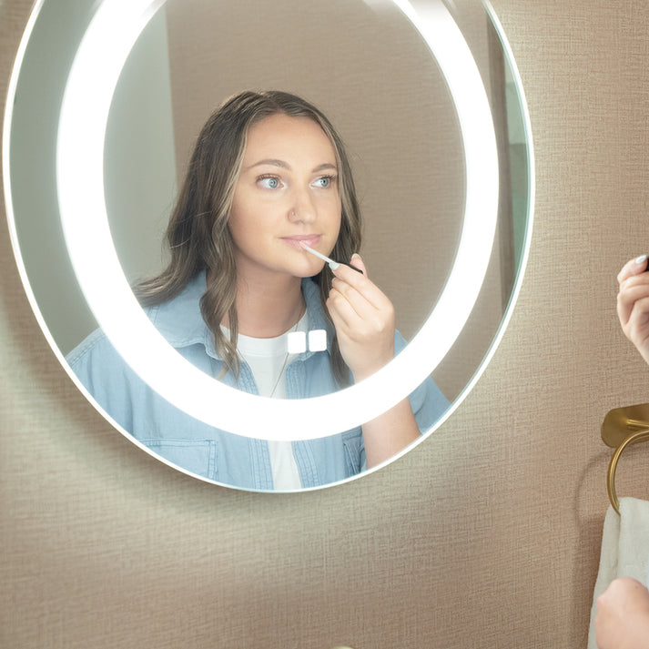 Seura Concerto 24" Round Wall-Mounted LED Lighted Mirror