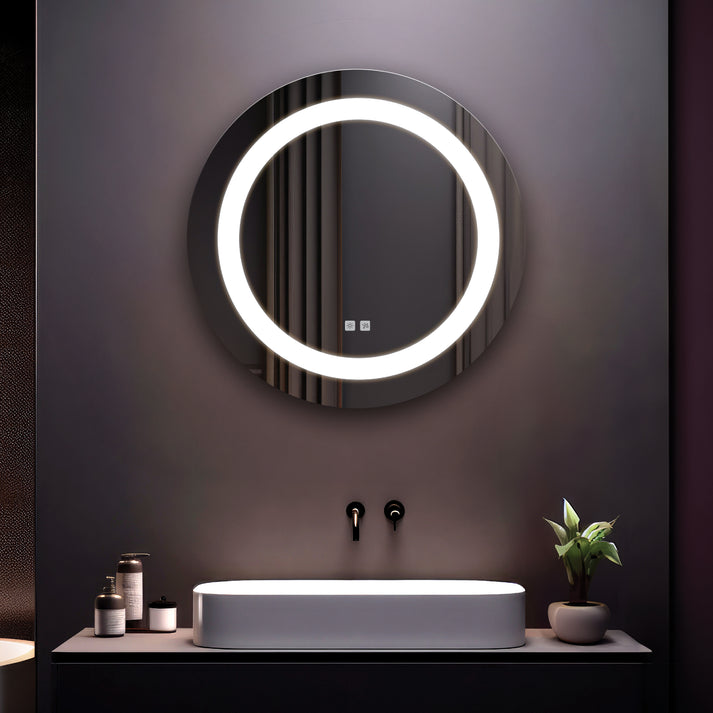 Seura Concerto 24" Round Wall-Mounted LED Lighted Mirror