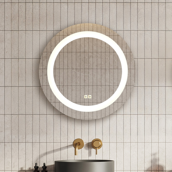 Seura Concerto 24" Round Wall-Mounted LED Lighted Mirror