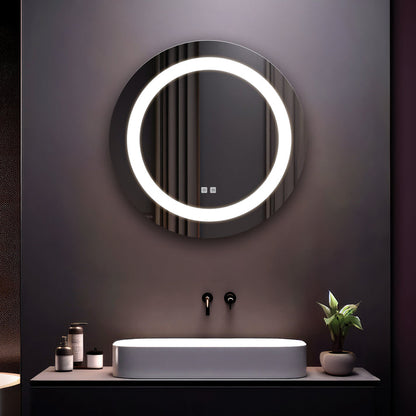 Seura Concerto 24" Round Wall-Mounted LED Lighted Mirror