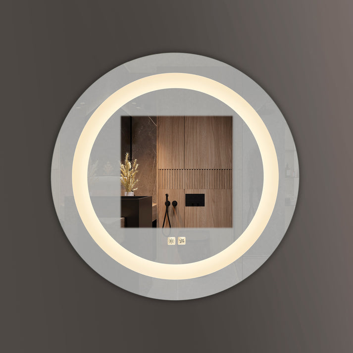Seura Concerto 24" Round Wall-Mounted LED Lighted Mirror