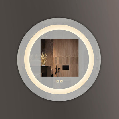 Seura Concerto 24" Round Wall-Mounted LED Lighted Mirror