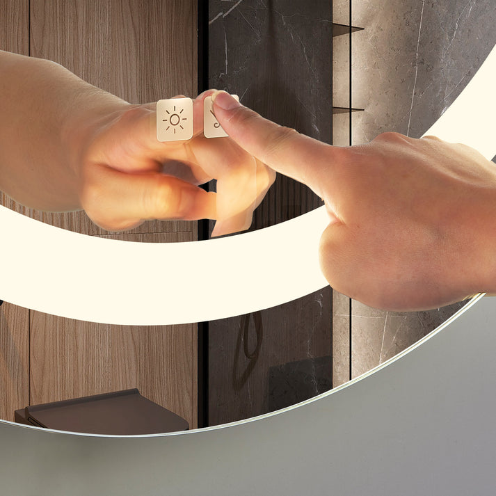 Seura Concerto 24" Round Wall-Mounted LED Lighted Mirror