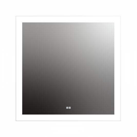 Seura Forte 42" W x 42" H Touch Control Dimming and Defogger Rounded Rectangular LED Lighted Mirror