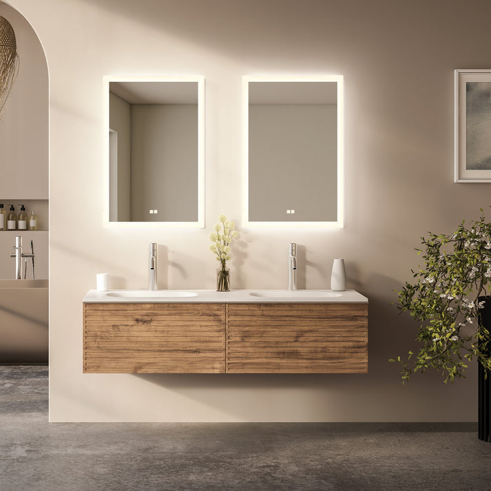 Seura Fresco 24" x 36" Wall-Mounted LED Lighted Mirror