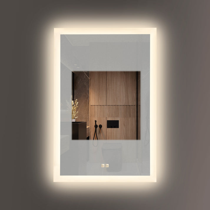 Seura Fresco 24" x 36" Wall-Mounted LED Lighted Mirror