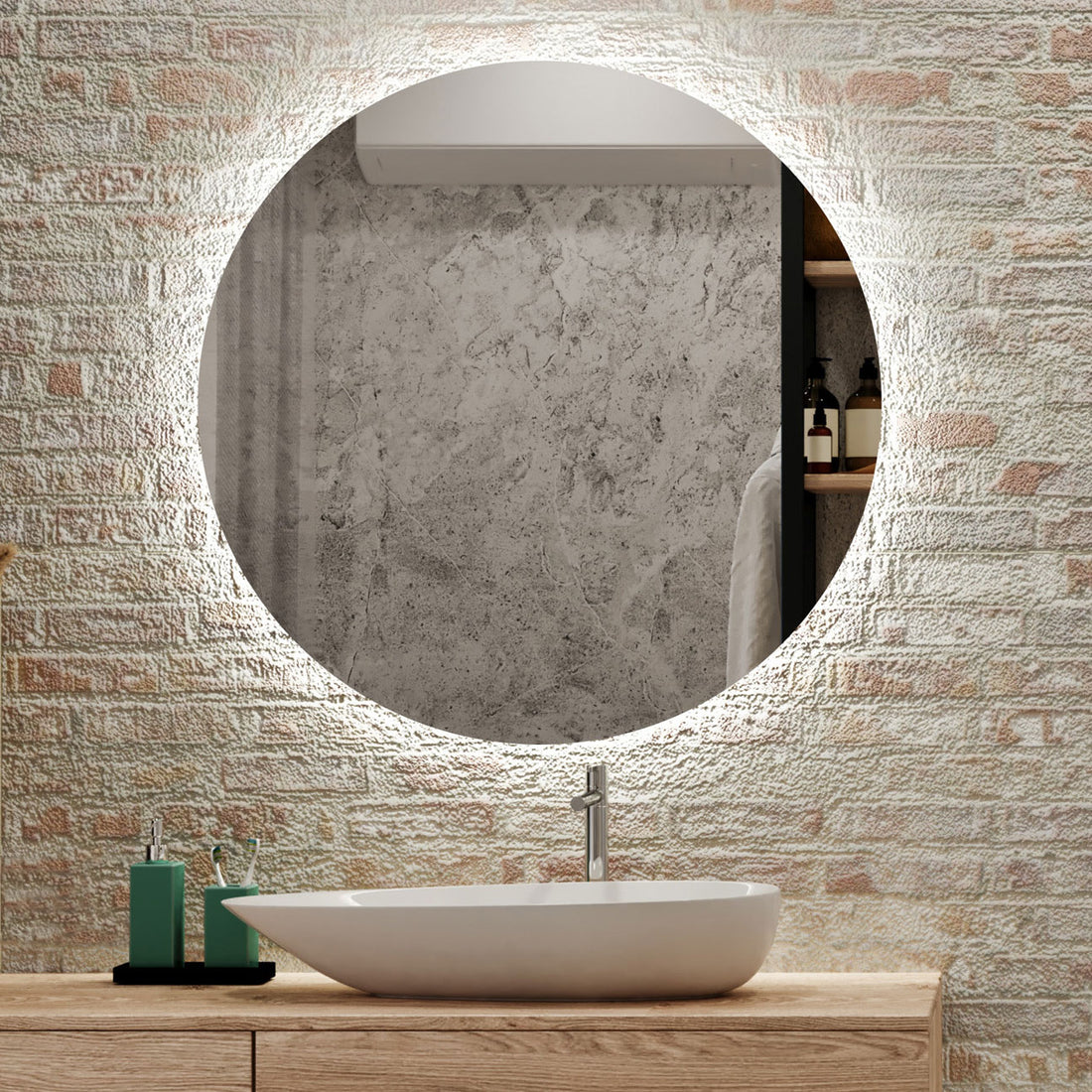 Seura Halo 42" Round LED Lighted Mirror