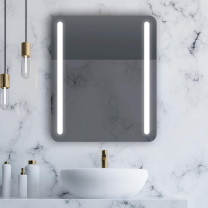 Seura Lumin 24" W x 36" H Wall Switch Dimming Rounded Rectangle LED Lighted Mirror