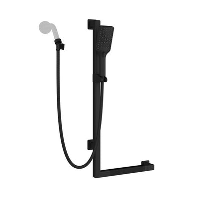 PULSE ShowerSpas Seville 2.5 GPM Multi-Function Handshower Matte Black Left Slide Bar