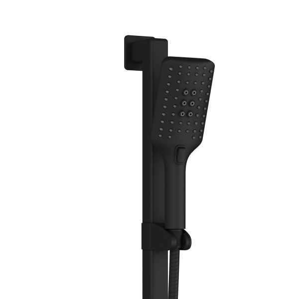 PULSE ShowerSpas Seville 2.5 GPM Multi-Function Handshower Matte Black Left Slide Bar