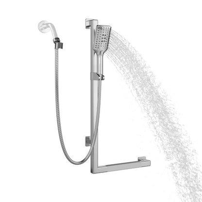 PULSE ShowerSpas Seville 2.5 GPM Multi-Function Handshower Stainless Steel Polished Left Slide Bar