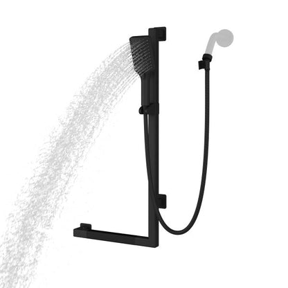 PULSE ShowerSpas Seville 2.5 GPM Multi-Function Handshower Matte Black Right Slide Bar