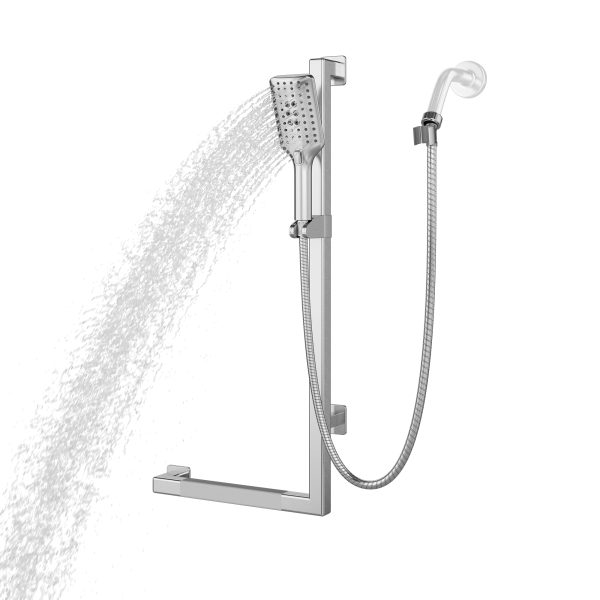 PULSE ShowerSpas Seville 2.5 GPM Multi-Function Handshower Stainless Steel Polished Right Slide Bar