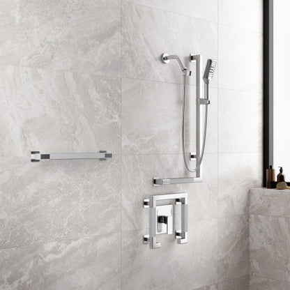 PULSE ShowerSpas Seville 2.5 GPM Multi-Function Handshower Stainless Steel Polished Right Slide Bar
