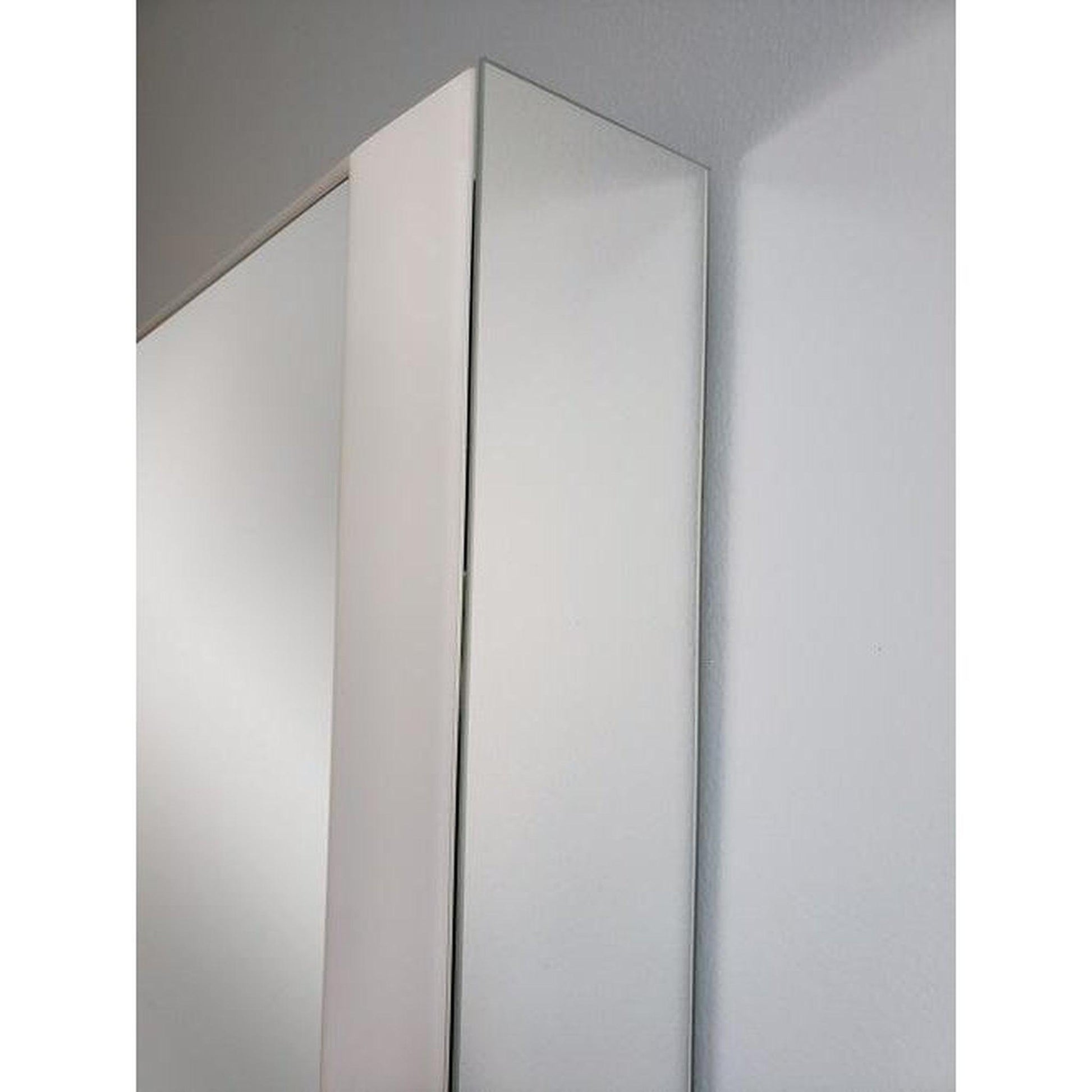 Sidler Quadro 20" x 36" 4000K Single Left Hinged Mirror Door Anodized Aluminum Medicine Cabinet With Night Light Function, Built-in GFCI Outlet and USB port