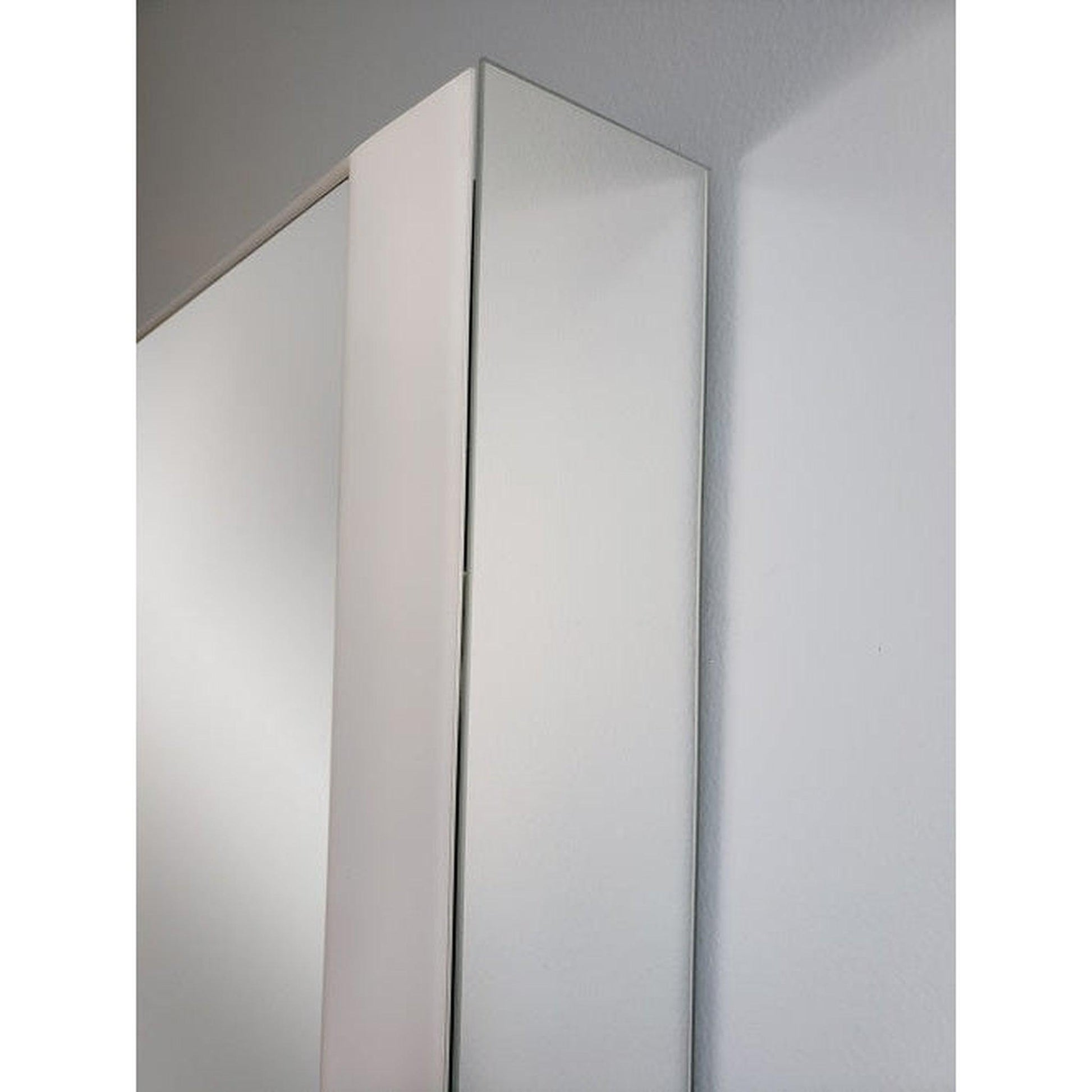 Sidler Quadro 24" x 36" 3000K Single Left Hinged Mirror Door Anodized Aluminum Medicine Cabinet With Night Light Function, Built-in GFCI Outlet and USB port