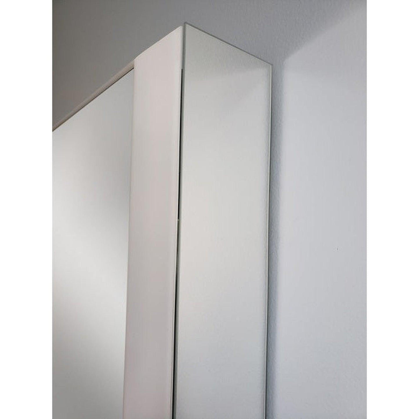 Sidler Quadro 24" x 36" 4000K Single Right Hinged Mirror Door Anodized Aluminum Medicine Cabinet With Night Light Function, Built-in GFCI Outlet and USB port
