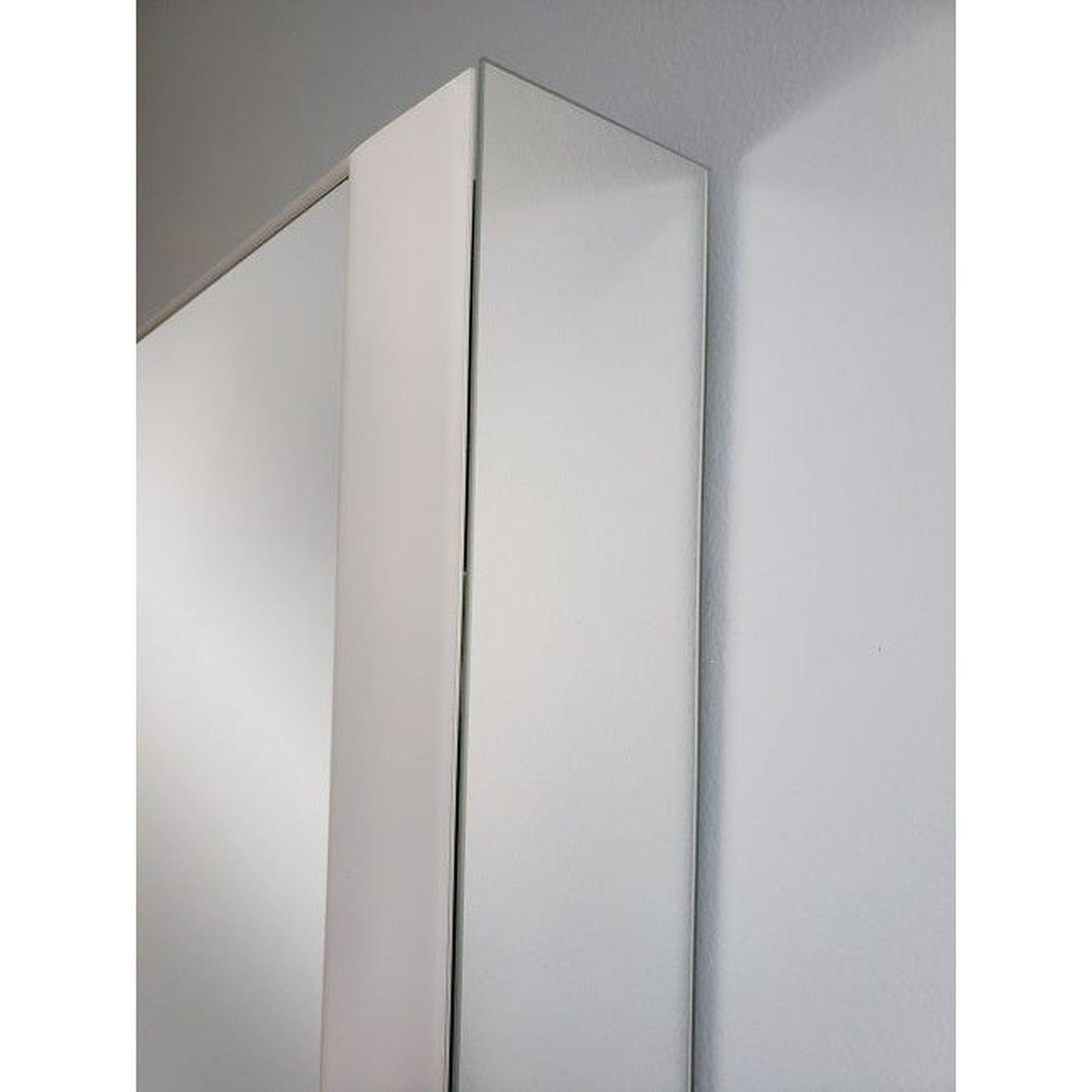 Sidler Quadro 36" x 36" 3000K 2 Offset Left Hinged Mirror Doors Anodized Aluminum Medicine Cabinet With Night Light Function, Built-in GFCI Outlet and USB port