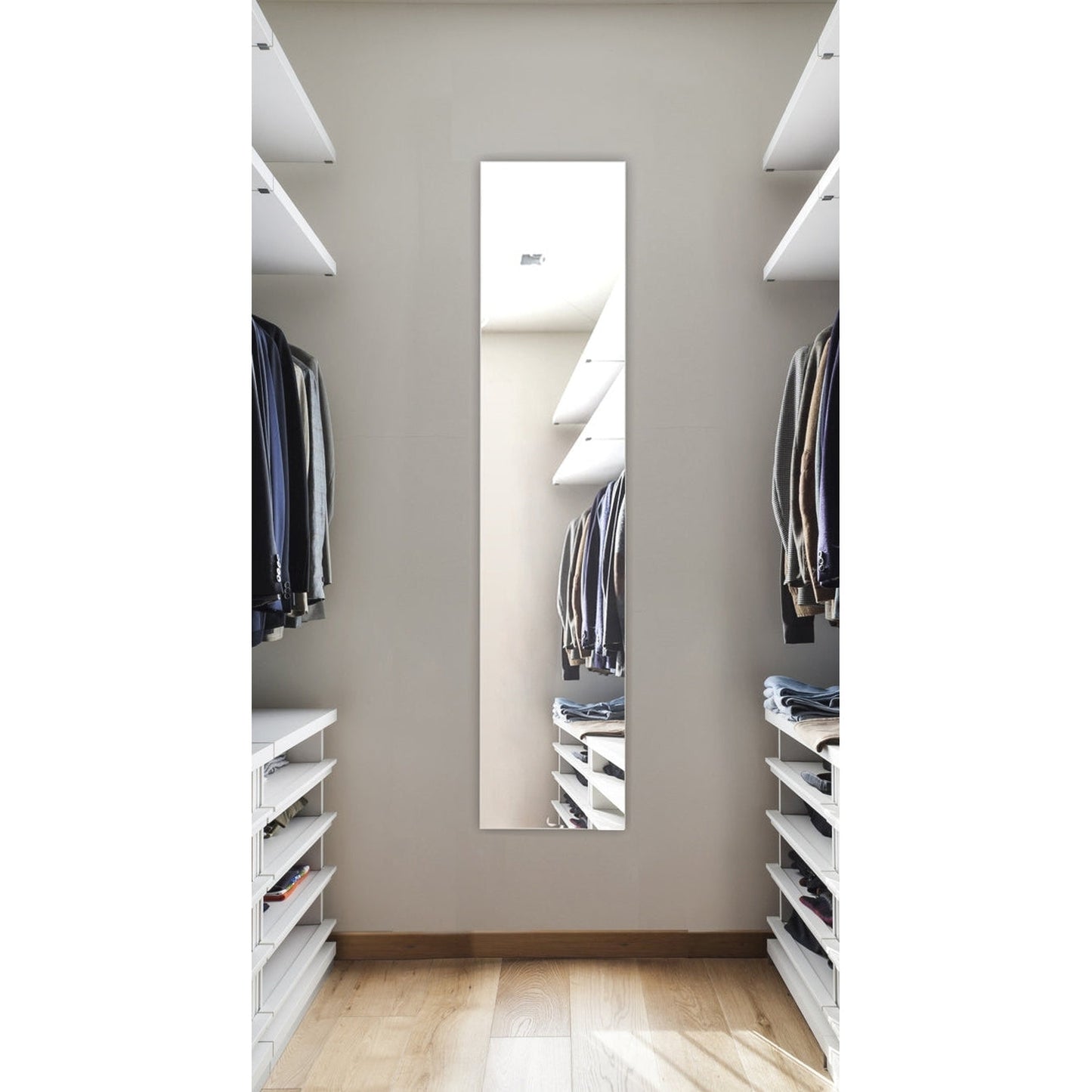 Sidler Tall 15" x 60" x 6" Full Length Left Hinged Mirror Door Anodized Aluminum Medicine Cabinet