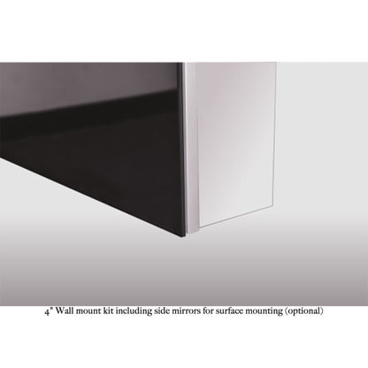 Sidler Tall 23" x 60" x 4" Full Length Right Hinged Mirror Door Anodized Aluminum Medicine Cabinet