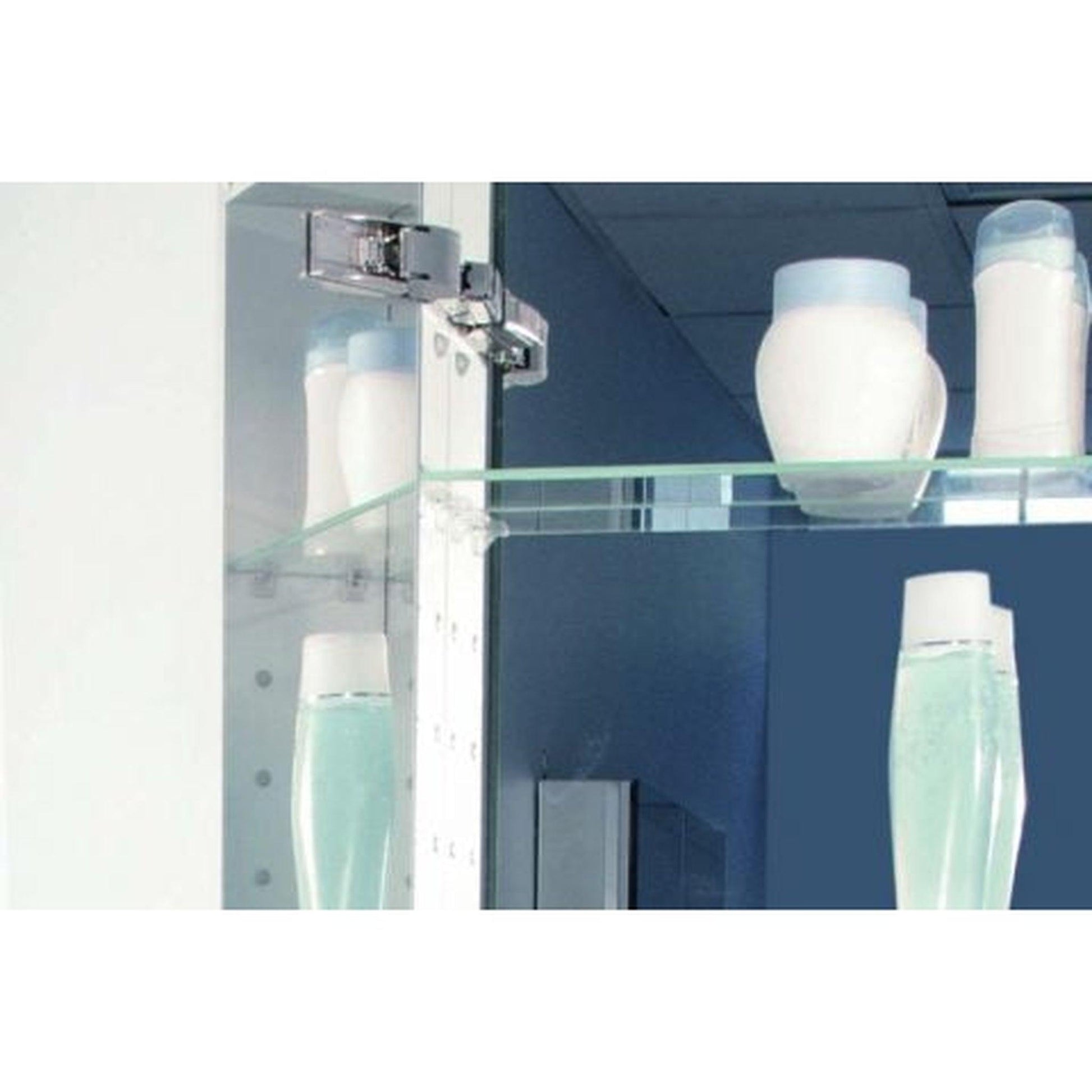 Sidler Tall 23" x 60" x 6" Full Length Left Hinged Mirror Door Anodized Aluminum Medicine Cabinet