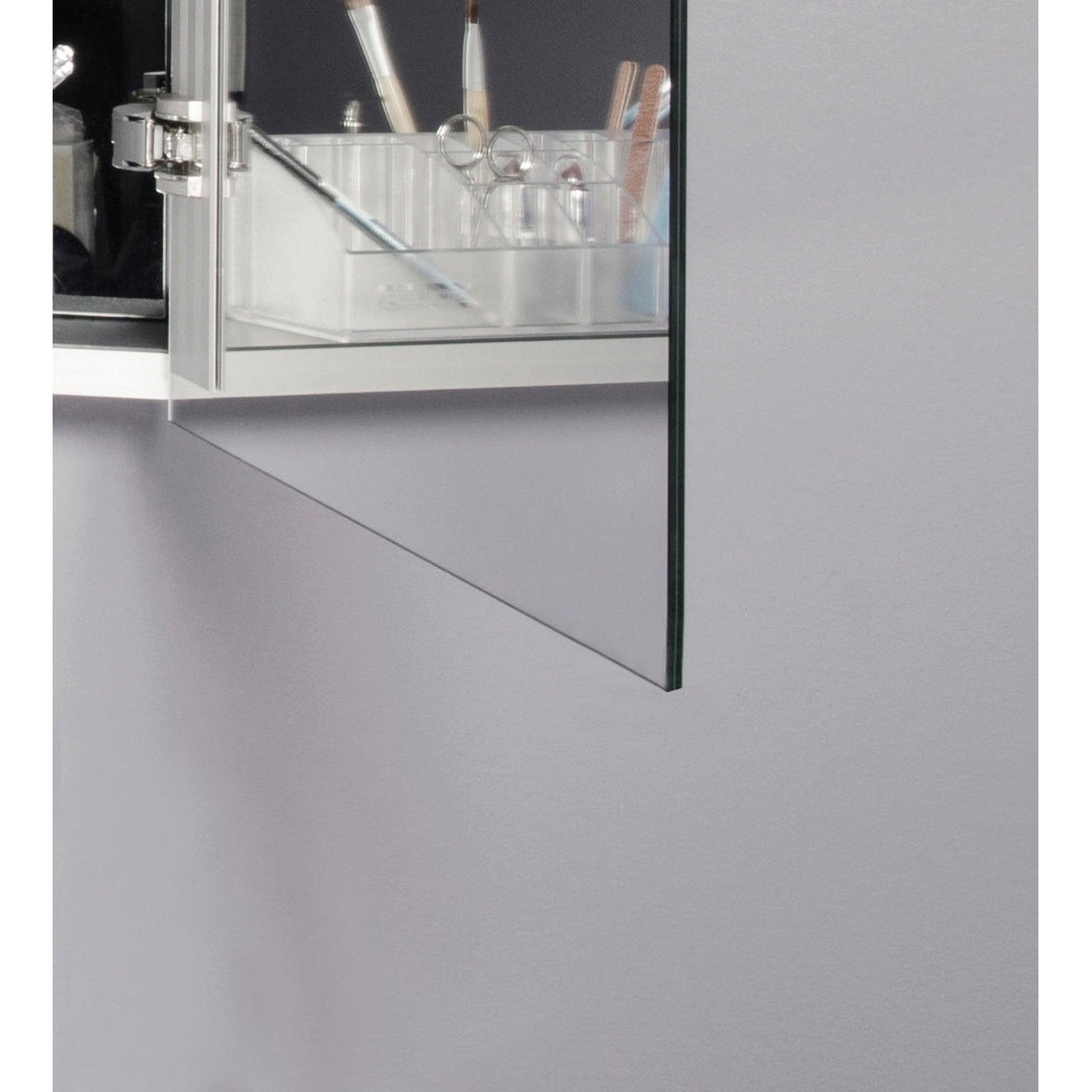 Sidler Xamo 24" x 30" 3000K Single Mirror Left Hinged Door Medicine Cabinet With Built-in GFCI outlet and Night Light Function
