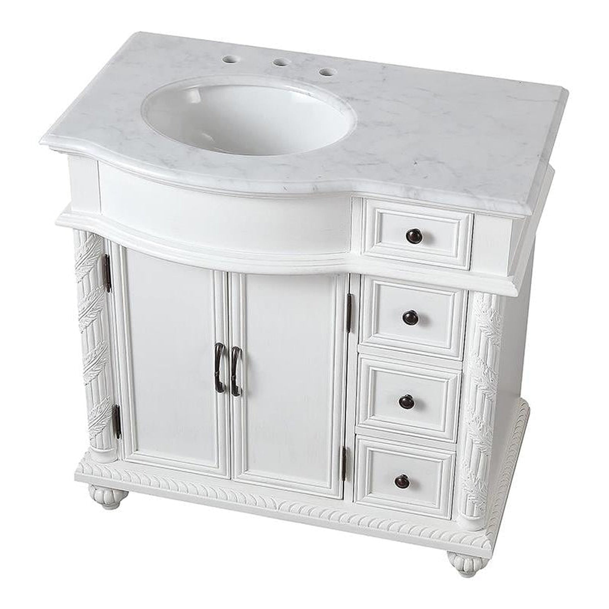 Silkroad Exclusive 67-in White Undermount Single Sink Bathroom