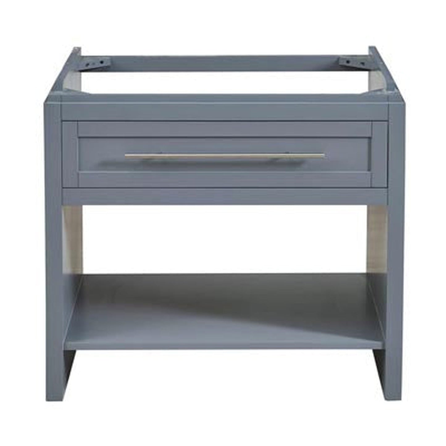 Silkroad Exclusive 36" Single Sink Bluish Gray Bathroom Vanity Base With Drawer and Shelf Storage