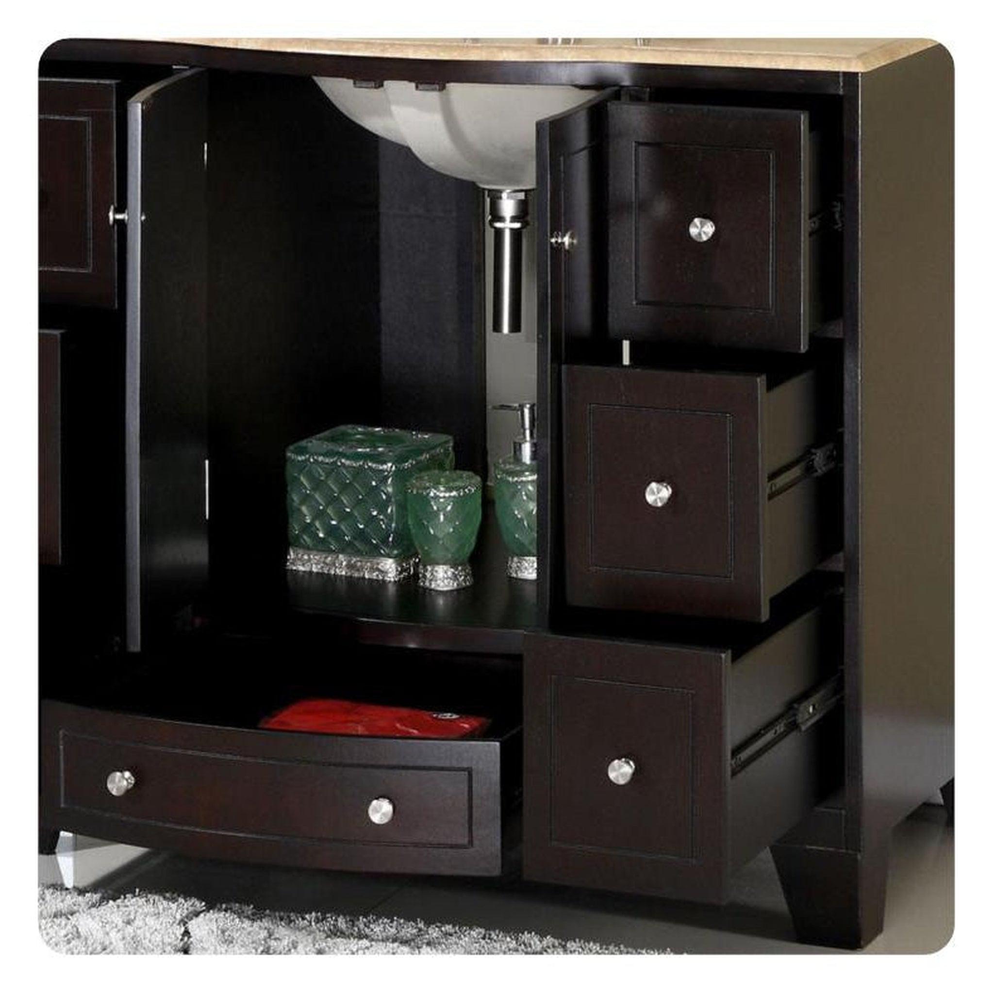Silkroad Exclusive 40" Single Sink Dark Espresso Bathroom Vanity With – US Bath Store