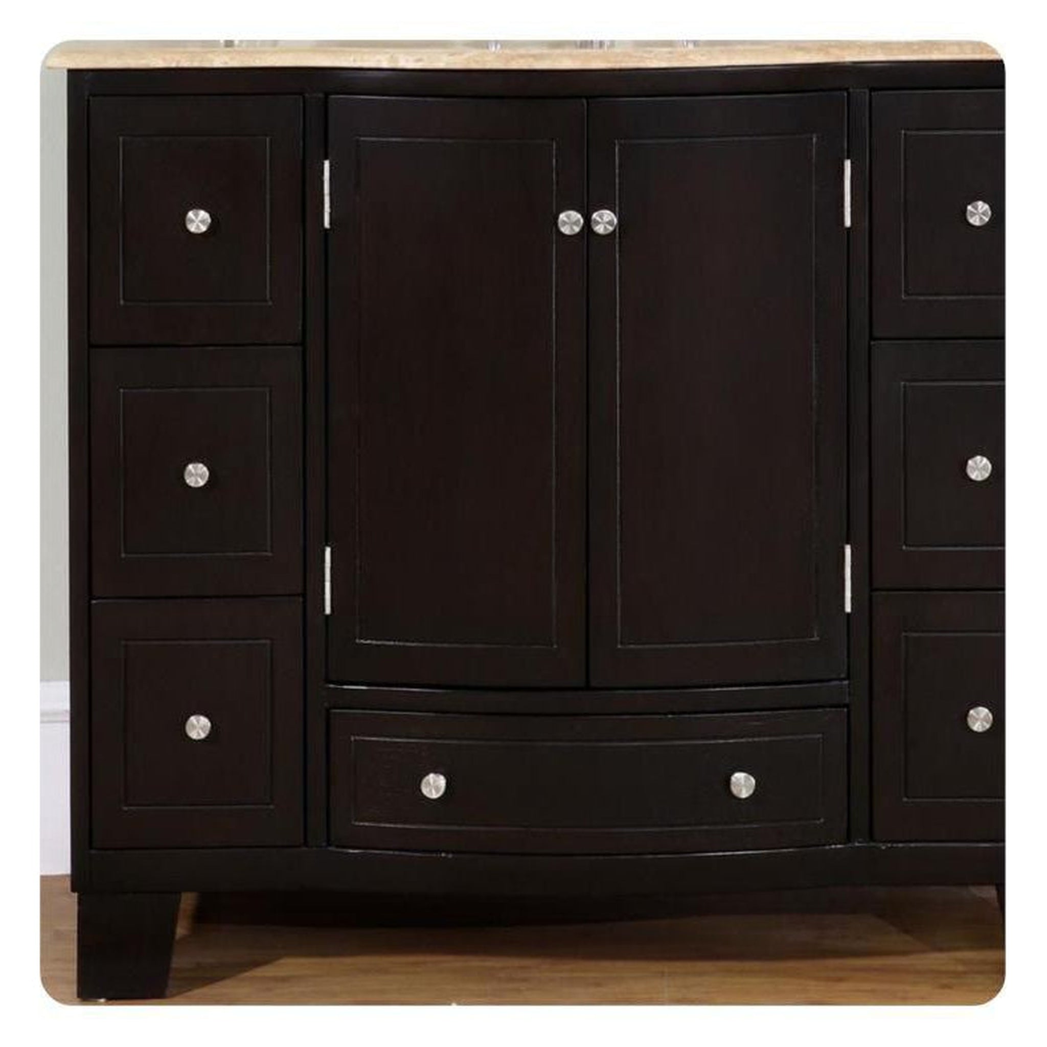 Silkroad Exclusive 40" Single Sink Dark Espresso Bathroom Vanity With – US Bath Store